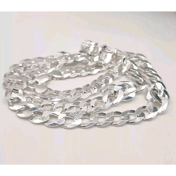 925 sterling silver cuban necklace 28" B - Picture 4 of 6